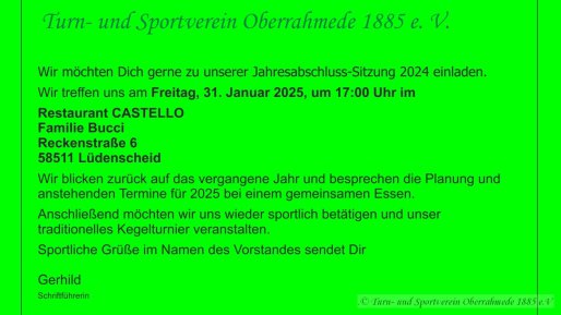  Jahresabschluss-Sitzung 2024